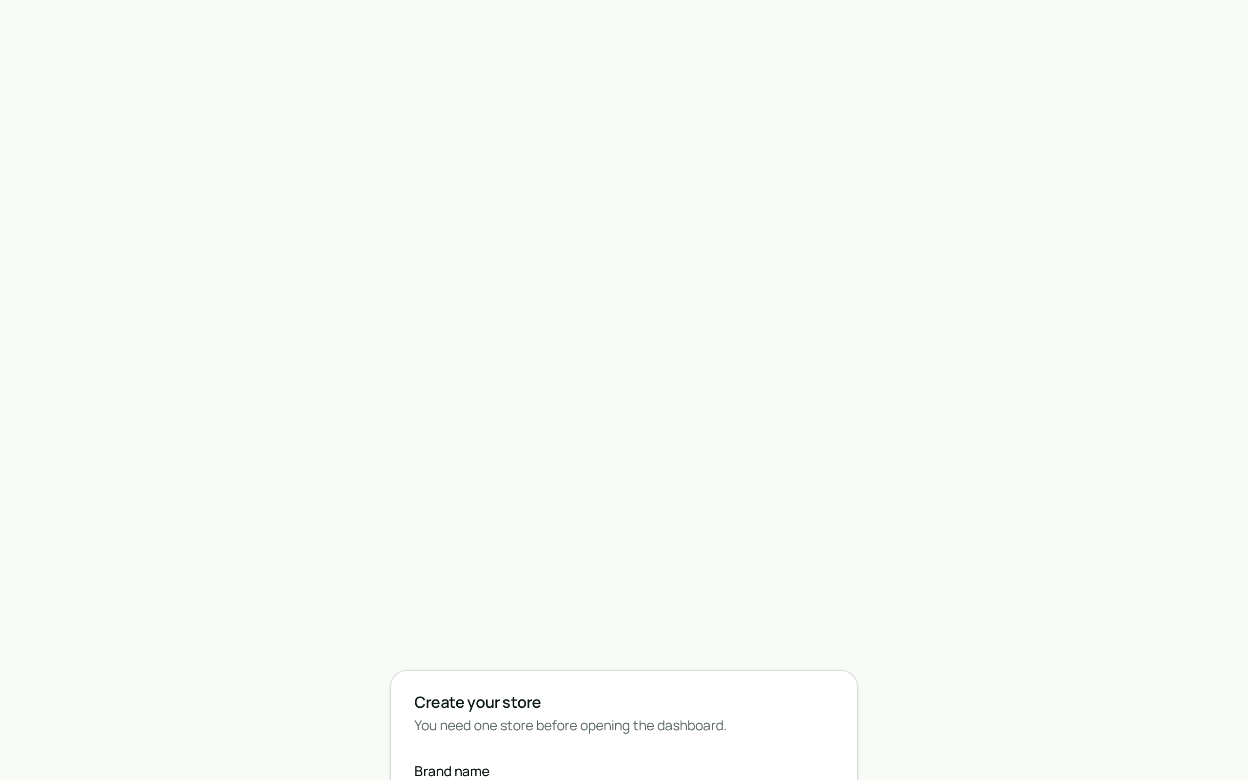 Create your store — Screenshot